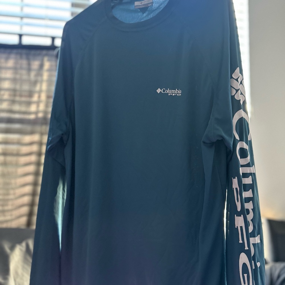 Columbia Blue Long Sleeve Performance Tee Crew Neck